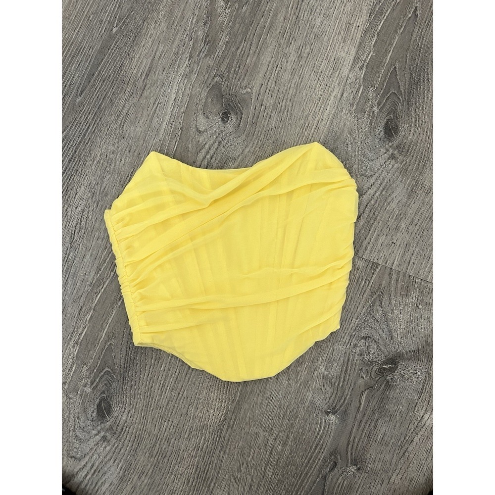 Corset Top Yellow Size Xs Women's Bustier Crop Top Corset Top New No Tag